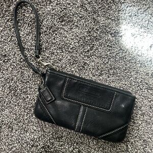 Coach Black leather wristlet